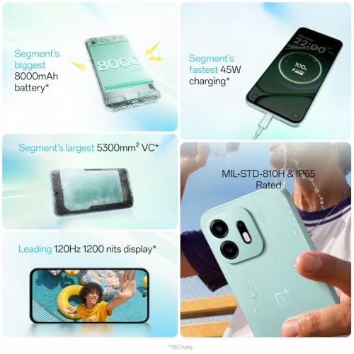 OnePlus N6 | 6GB+128GB | Fresh Mint | Segment's Biggest 8000mAh Battery | Segment's Fastest 45W Charging | 60-Month Smoothness | Smooth 120Hz Display | 50MP Camera | Military-Grade Durability image 5