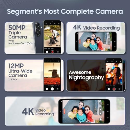Samsung Galaxy A56 5G (Awesome Midnight Blue, 8GB, 128GB) | Segment Most Complete Triple Camera | AI Editing | 4nm Processor | sAMOLED Display| Gorilla Glass Victus+| 5 Gen OS Upgrades image 5