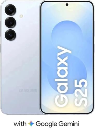 Samsung Galaxy S25 5G (ICY Blue, 12GB RAM, 128GB Storage) | Snapdragon 8 Elite for Galaxy Processor | 50MP + 10MP + 12MP Triple Camera | 12MP Front Camera | 6.2" Full HD+ Display | 4000mAh Battery